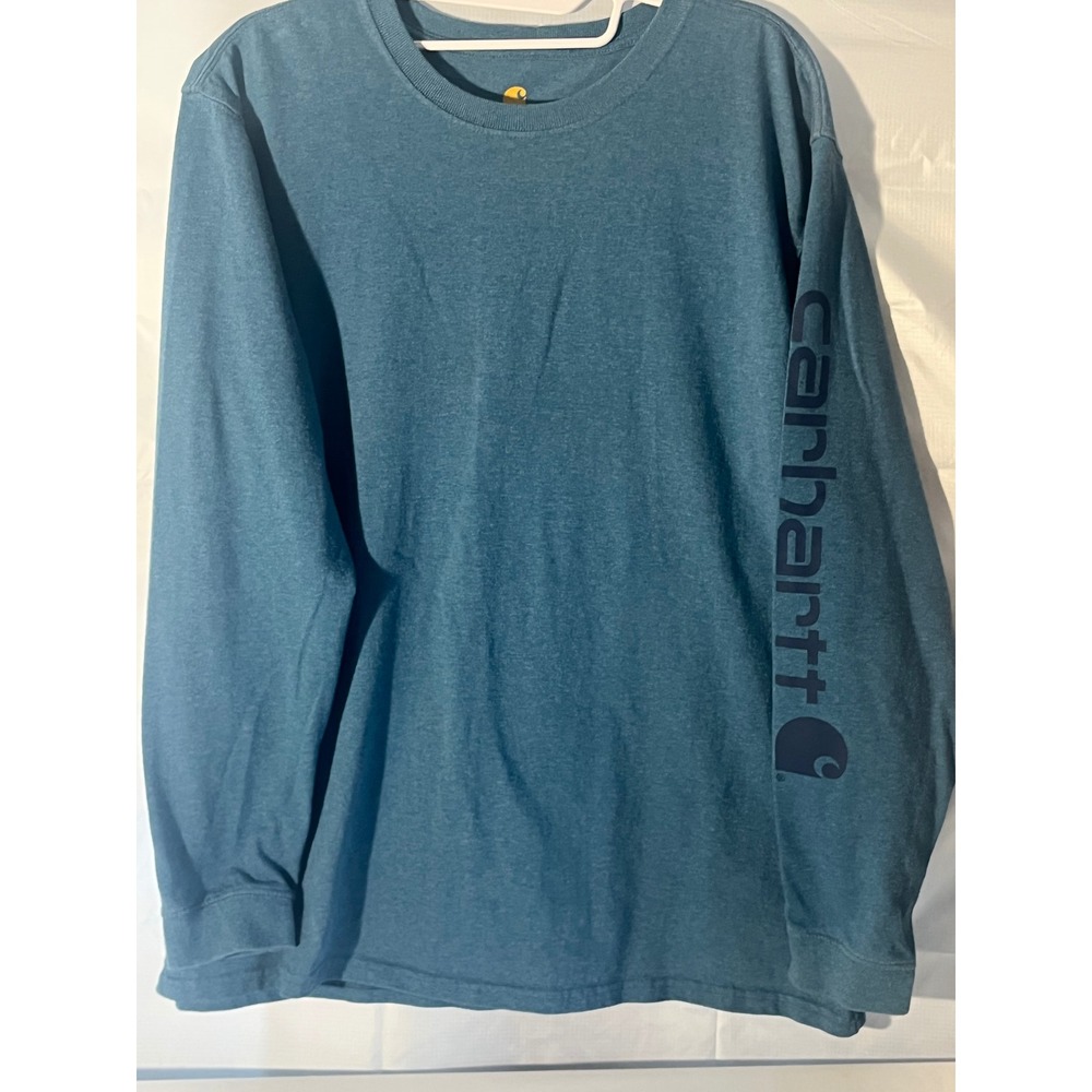 Carhartt Kids XL 16/18 Long Sleeve Graphic T-Shirt Teal Blue Original Fit 103401